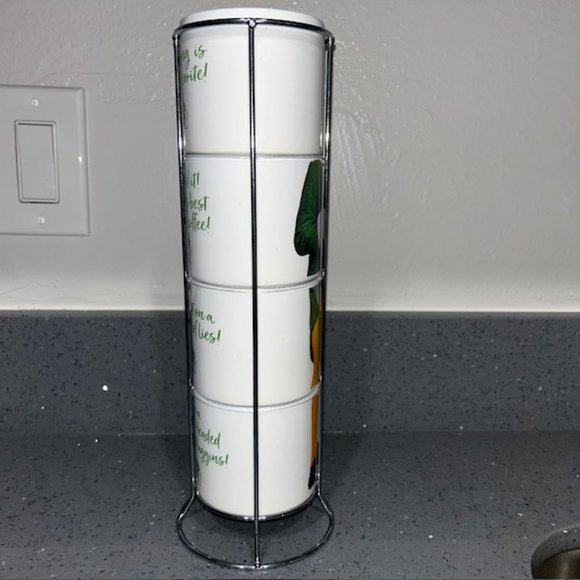 Christmas Elf Movie Will Ferrell Buddy Stack Ceramic Mug Set with Rack - Picture 4 of 5